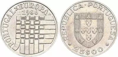 Portugal 25 Escudos - Membership of the EEC - 1986