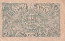 Portugal 5 Centavos - Coat of Arms - Red - 1918 - F - P.98