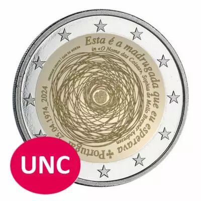Portugal 50 ans de la R�volution des ?illets - 2 euros comm�mo. UNC 2024