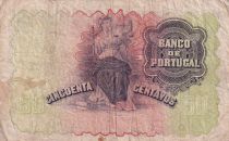 Portugal 50 centavos - Woman with boat - 1918 - Serial 1PG - F to VF - P.112a