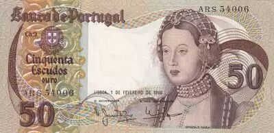 Banknote Portugal 50 Escudos - Infante D. Maria - 01-02-1980 - Serial ARS