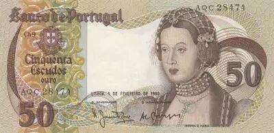 Portugal 50 Escudos - Infante D. Maria - 01-02-1980 - S�rie AQC
