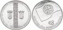 Portugal 8 Euros - 1ère ligne ferrée Lisbonne - Carregado - 2006 - Argent