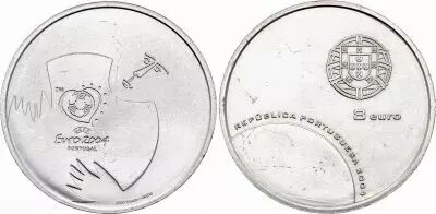 Portugal 8 Euros - Euro de Football  2004 - 2003 -Argent