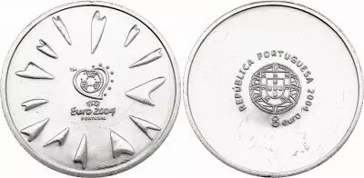 Portugal 8 Euros - Euro de Football  2004 - 2004 -Argent