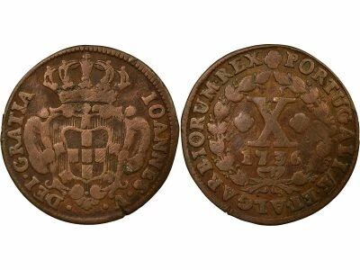 Portugal John VI - 10 Reis - 1736 Lisbon