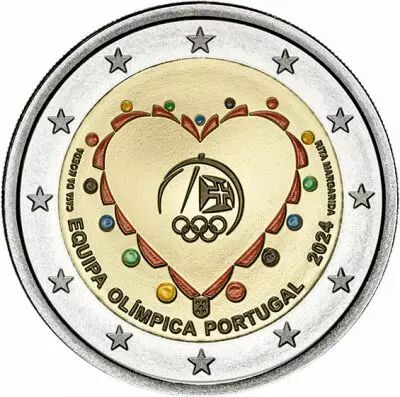 Portugal Portugal at the Olympic Games Paris 2024 - 2 euros comm�mo. Proof Color 2024