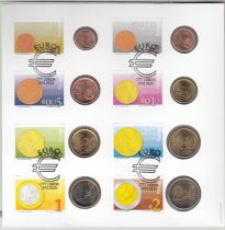Portugal Set 8 coins - 2002 + stamps