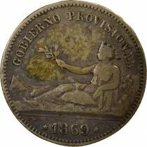 Provisional Gov. - Silver Peseta - 1869 Madrid