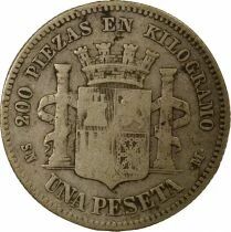 Provisional Gov. - Silver Peseta - 1869 Madrid