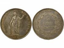 Provisional Government - 5 Silver Lire - 1848 M Milan