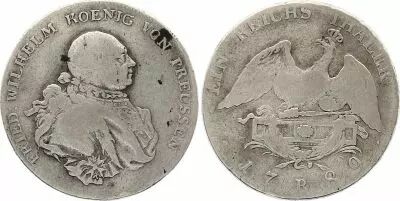 Prusia 1 Thaler Friedrich II - Arms - 1789