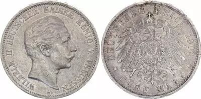Prussia 5 Mark Wilhelm II - Arms - 1902 A