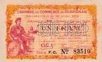 Pyr&eacute;n&eacute;es-Orientales 1 Franc - Chambre de Commerce de Perpignan - 28-04-1916 - S&eacute;rie F.C.