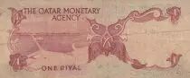 Qatar 1 riyal - Armoiries - Port de Doha - 1973