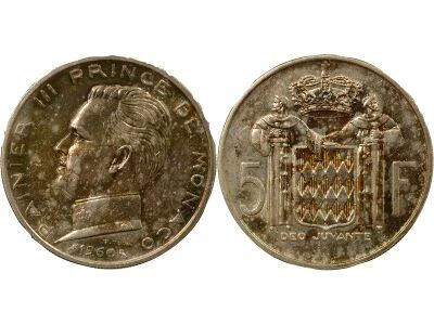 Rainier III - 5 Silver Francs - 1960 Paris