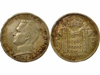 Rainier III - 5 Silver Francs - 1960 Paris