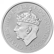 Regno Unito  2 Pounds Britannia Charles III crowned - 1 Ounce Silver 2023