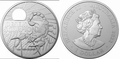 Regno Unito 1 Dollar - Elizabeth II - Scorpion - 1 Oz Silver - 2022