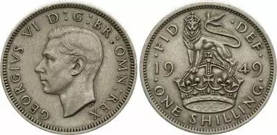 Regno Unito 1 Shillings Various years 1947-1951 - Coat of arms, George VI