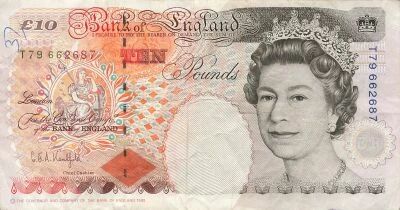 Regno Unito 10 Pounds - Dickens - ND (1992-93) - P.383