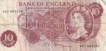 Regno Unito 10 Shillings - Elizabeth II - Britannia - ND (1966-1970) - P.373c