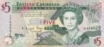 Regno Unito 5 Dollars - Elizabeth II - ND (2008) - Serial CF - P.378f
