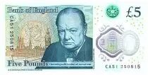 Regno Unito 5 Pounds - Charles III - Sir Winston Churchill - Westminster palace - Polymer - 2023 (2024)