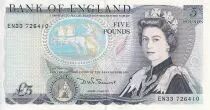 Regno Unito 5 Pounds - Elizabeth II - Duke of Wellington - ND (1988-1991) - P.378f