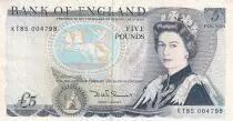 Regno Unito 5 Pounds - Elizabeth II - Duke of Wellington - ND (1988-1991) - P.378f