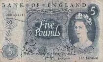 Regno Unito 5 Pounds - Elizabeth II - ND (1970-1971) - P.375c