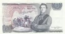 Regno Unito 5 Pounds Elisabeth II ND1987 Sign Page - Duke of Wellington
