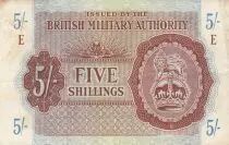 Regno Unito 5 Shillings British Military Authority - 1943 - Serial E