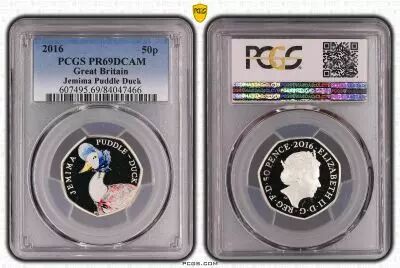 Regno Unito 50 Pence 2016  - Jemina puddle Duck - PCGS PR 69