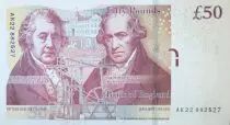 Regno Unito 50 Pounds Elizabeth II - M. Boulton - James Watt - 2010 (2011) - P.393b - Serial AK