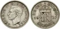Regno Unito 6 Pence various years 1937-1943 - Coat of arms, George VI, silver - Monogram