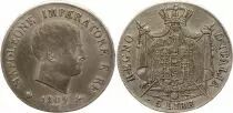 Reino de Napol&eacute;on 5 lire Napoleon I 1809 M Milan - Silver - KM.10