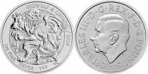 Reino Unido  2 Pounds Beowulf and Grendel -  Charles III crowned - 1 Ounce Silver 2024