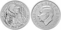 Reino Unido  2 Pounds Britannia and Liberty -  Charles III crowned - 1 Ounce Silver 2024