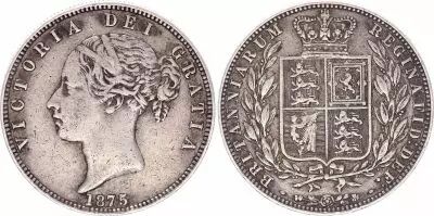 Reino Unido 1/2 Crown, Victoria - Arms - 1875
