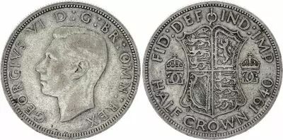 Reino Unido 1/2 Crown Georges VI - 1940 - VF - KM.856 - Silver