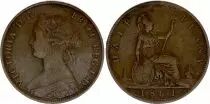 Reino Unido 1/2 Penny Victoria - Britannia - 1861 - VF - KM.748