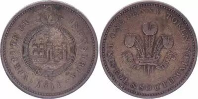 Reino Unido 1 Penny - Bristol South Wales - 1811 - Copper Token