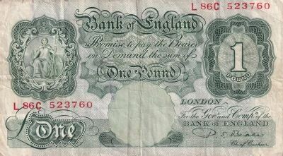 Reino Unido 1 Pound - Britannia - Bank of England Building - 1948?1960