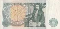 Reino Unido 1 Pound - Queen Elizabeth II - Isaac Newton - ND (1981-1984) - P.377b