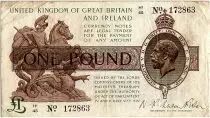 Reino Unido 1 Pound, George V - St George,  dragon - 1922 - F to VF - P.359 -  Serial H1/45
