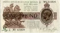 Reino Unido 1 Pound, George V - St George,  dragon - 1922 - VF - P.359 -  Serial Z1/42