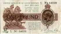 Reino Unido 1 Pound George V - St George,  dragon - 1922 - VF - P.359 -  Serial K1/76