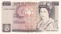 Reino Unido 10 Pounds - Elizabeth II - Florence Nightingale - ND (1988-1991) - Serial HN - P.379e