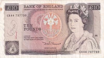Reino Unido 10 Pounds - Elizabeth II - ND (1975-1992) - CR Series